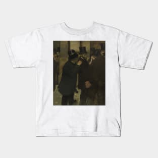 Portraits at the Stock Exchange by Edgar Degas Kids T-Shirt